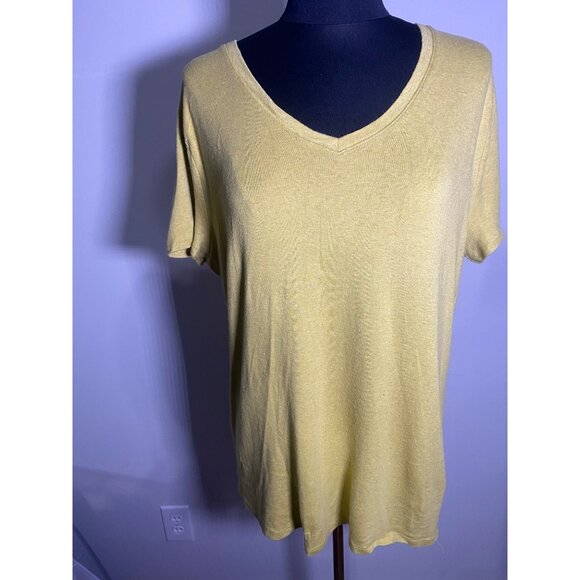 Faded Glory V-Neck Yellow Women's Top Size XXL/2XG - Picture 1 of 6